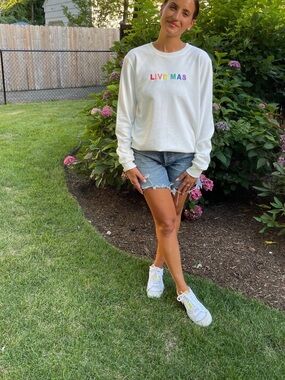 Live Mas White Crewneck Sweatshirt